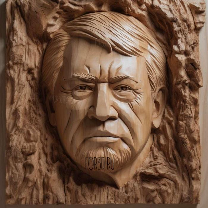 Donald Trump portrait 2 stl model for CNC